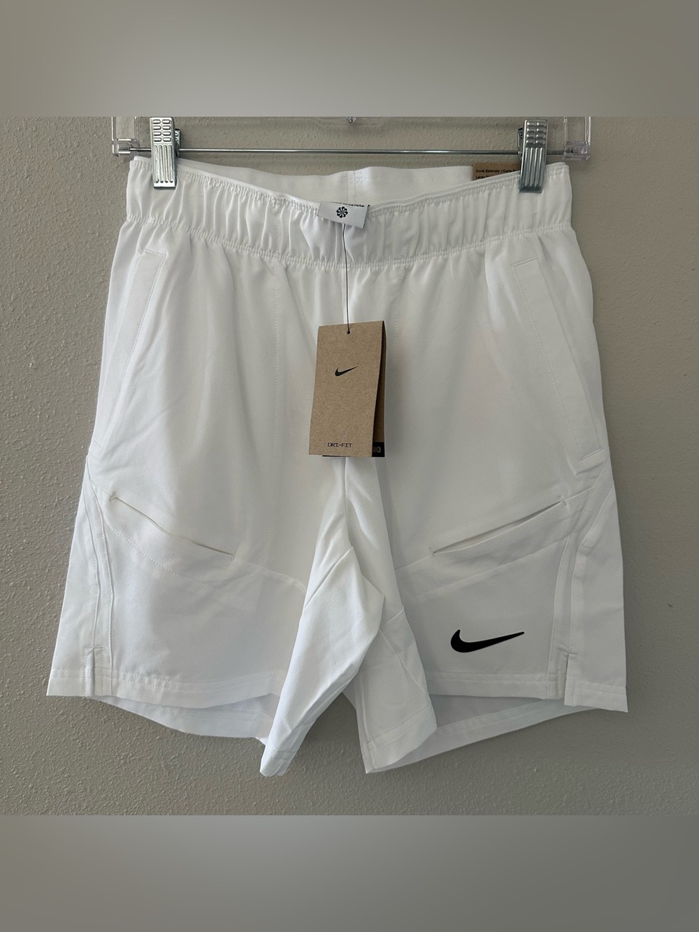 Nike Dri-Fit Court Victory 7" Unlined White Tennis Shorts Mens Small FD8721-493